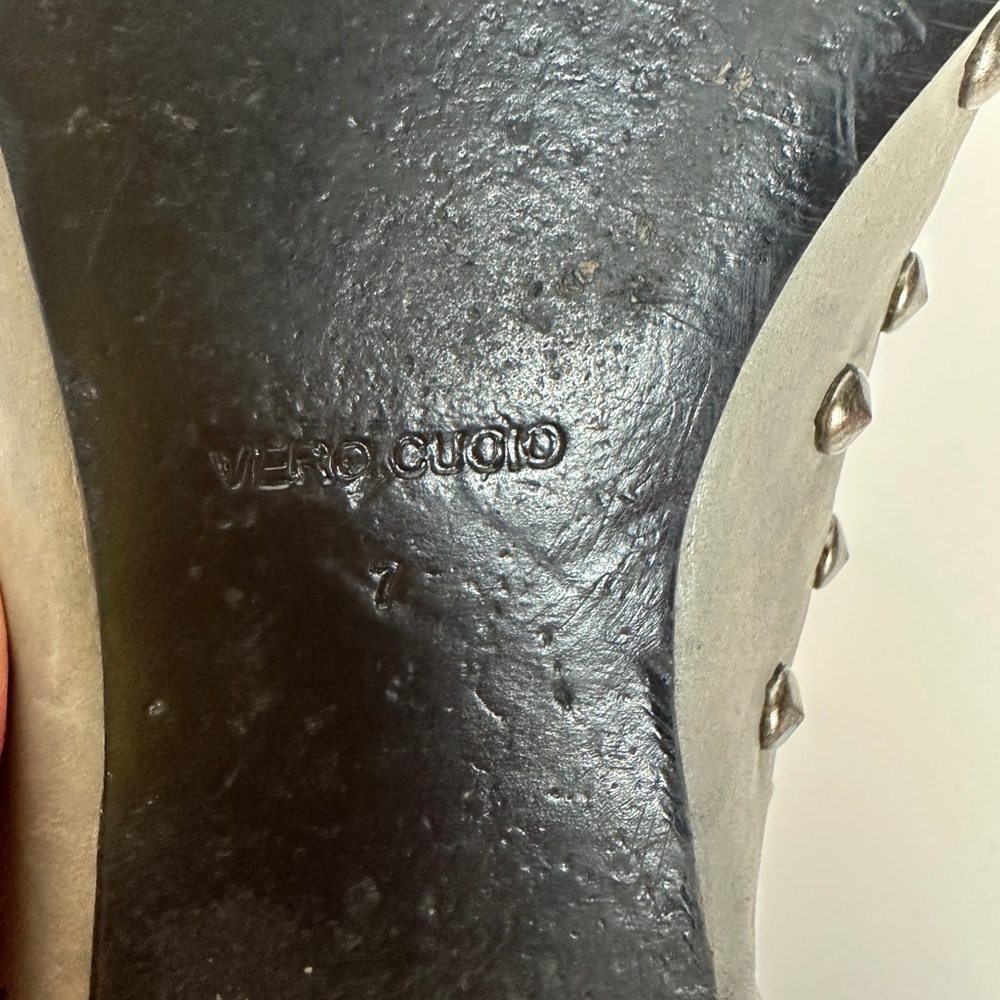 Pour La Victoire Studded Leather Gray Ballet Flats size‎ 7 - Picture 9 of 10